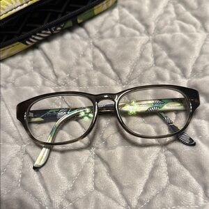 Stylish Black and Green Eyeglasses